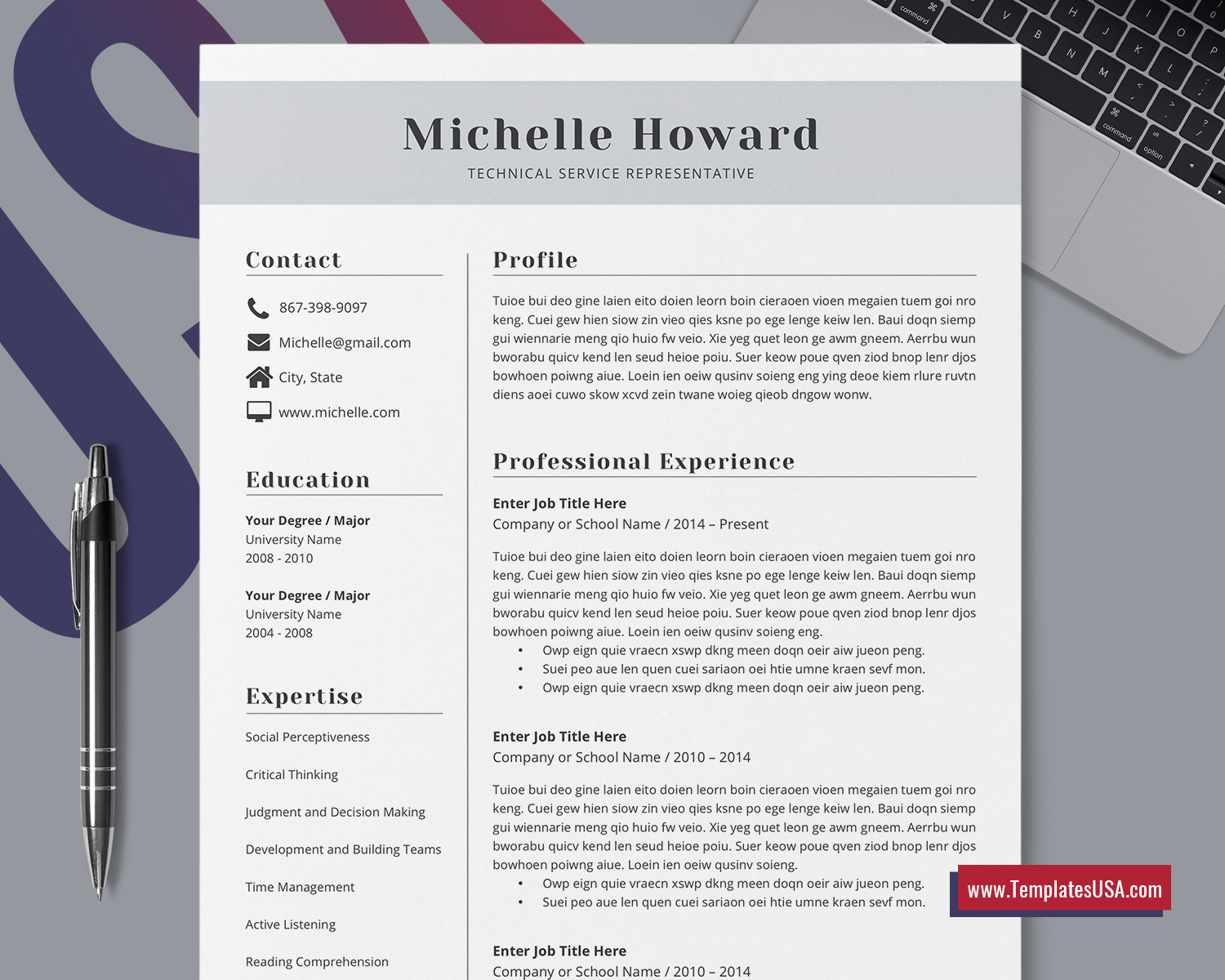 Minimalist CV Template for Word, Simple CV Format, Curriculum Vitae, Cover  Letter, Professional Resume Design, Modern Resume, Clean Resume, Job With Regard To How To Get A Resume Template On Word