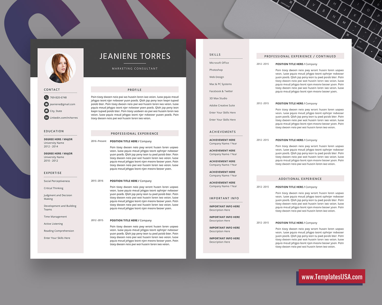 blok Naschrift Namens Modern Resume Template, Creative CV Template, Professional CV Format, MS  Word Resume, 1, 2 and 3 Page Resume Design, Top Selling Resume Template for  Job Application, Instant Download – TemplatesUSA.com